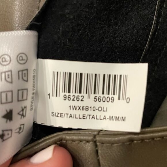 BCBGeneration Womens Straight-Cut Faux-Leather Pants Olive Size M Stylish & Vers - Picture 13 of 13